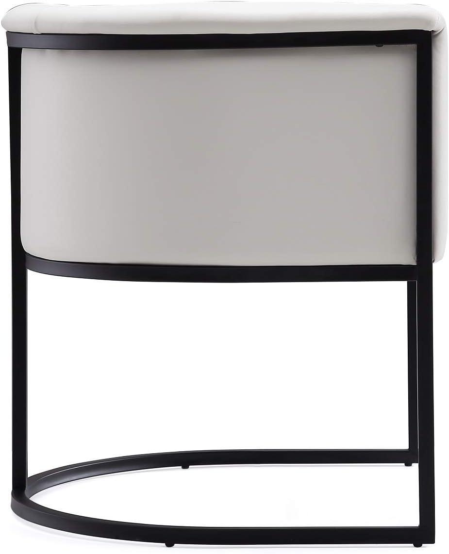 Manhattan Comfort Cosmopolitan Faux Leather Dining Chair White: Art-Deco, Metal Frame, No Assembly Required