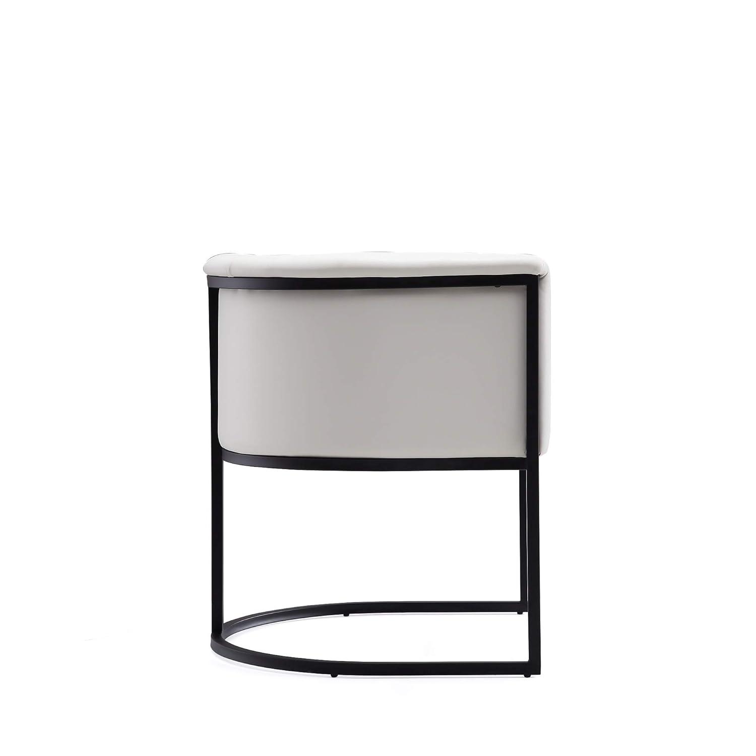 Manhattan Comfort Cosmopolitan Faux Leather Dining Chair White: Art-Deco, Metal Frame, No Assembly Required