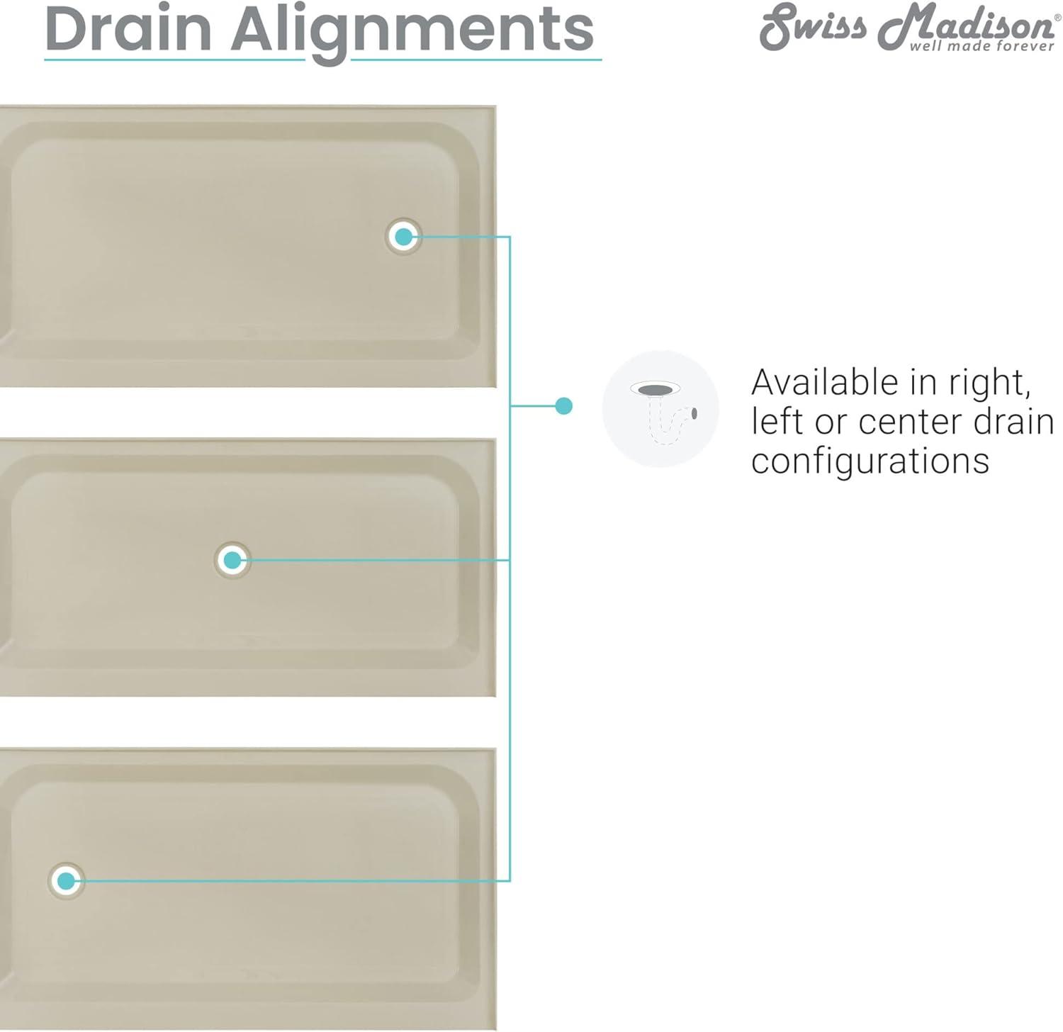 Voltaire 60" x 32" Single-Threshold, Shower Base