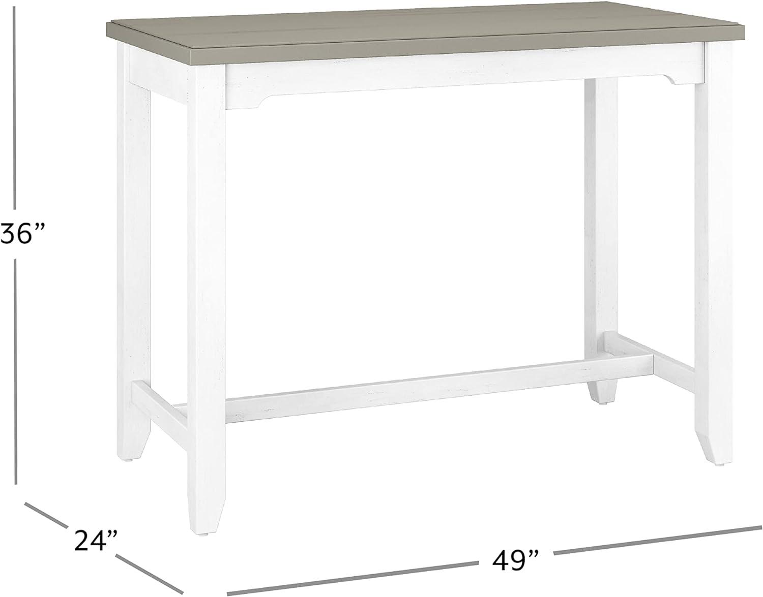 Modern Farmhouse Rectangular Counter Height Table in Distressed Gray and Sea White