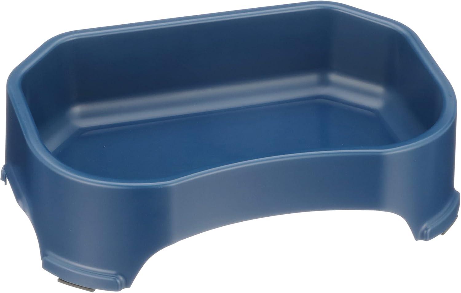 Dark Blue Extra Large Plastic Dog Bowl with Non-Skid Feet