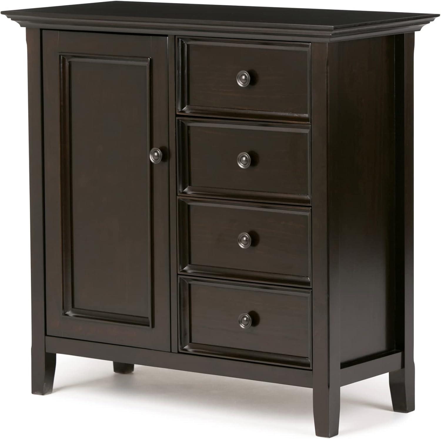 Simpli Home Amherst Solid Wood Medium Storage Cabinet in Hickory Brown