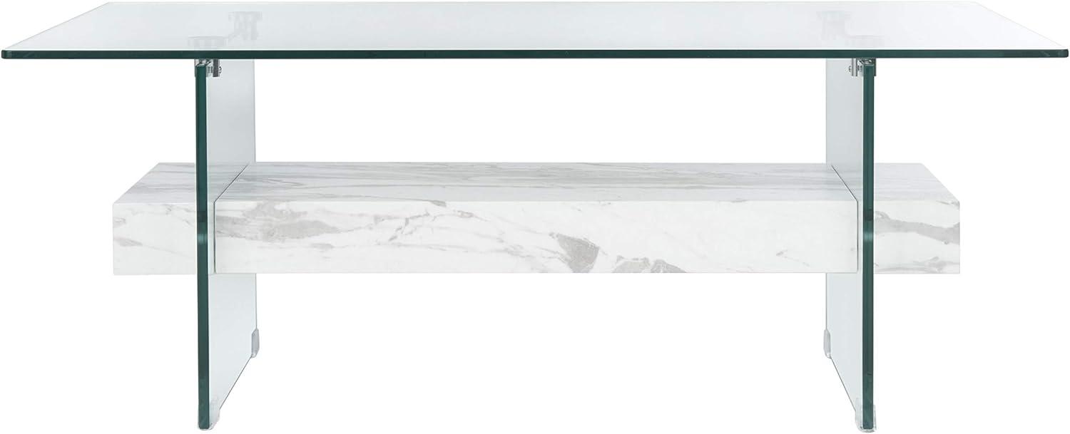 Kayley Coffee Table - Glass/White - Safavieh