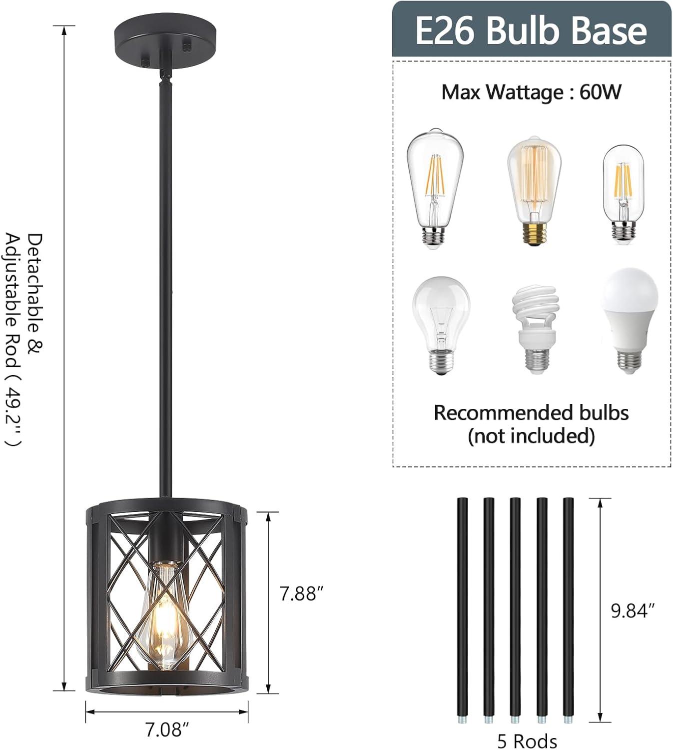 Everly Quinn 17.7" Farmhouse Vintage Black And Gold Pendant Light - Dome Chandelier For Kitchen Island, Dining Room, Hallway