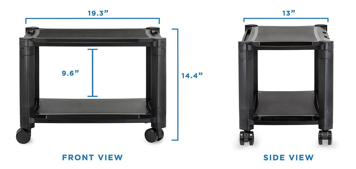 Mount-it Mount-It! Height Adjustable Under Desk Printer Stand with Wheels, Rolling Printer Cart