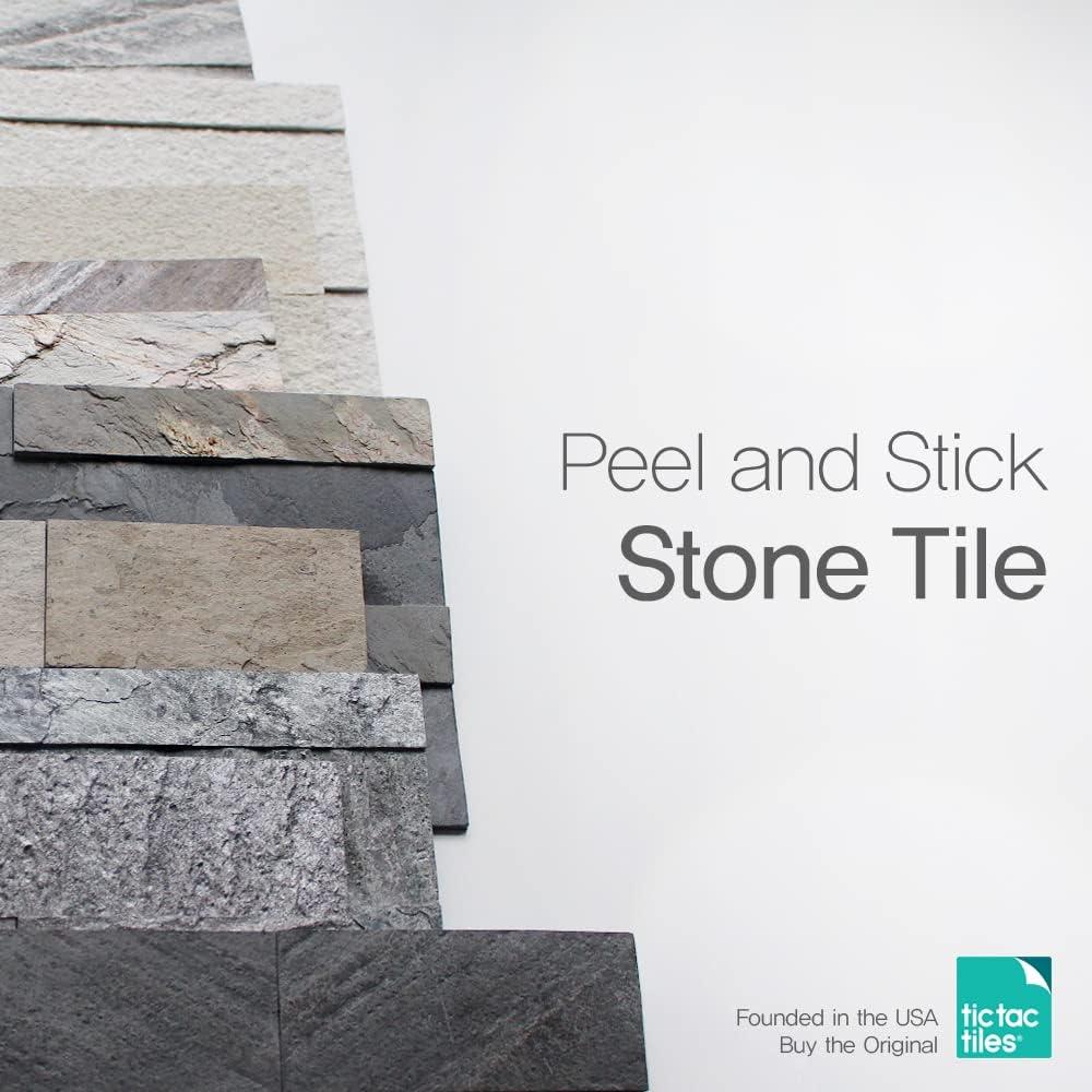 Oyster Gray 6" x 24" Peel and Stick Stone Tile