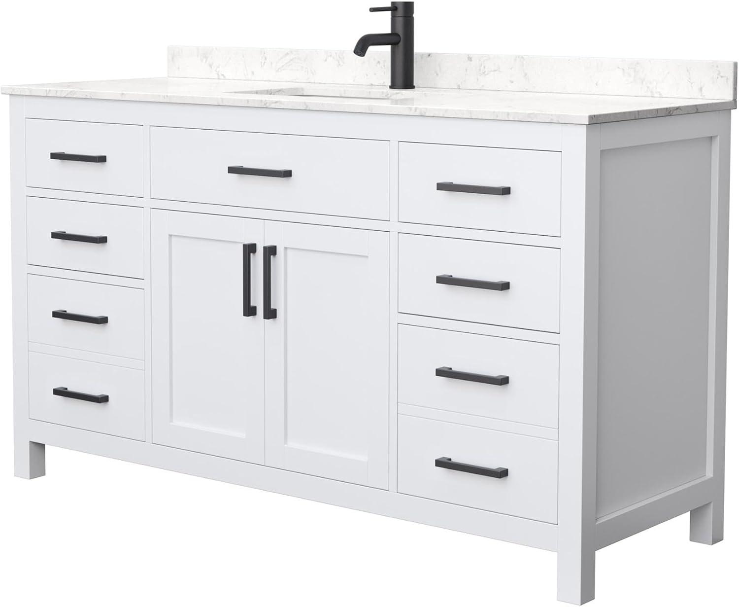 Beckett 60" Freestanding Single Bathroom Vanity with Cultured Marble Top