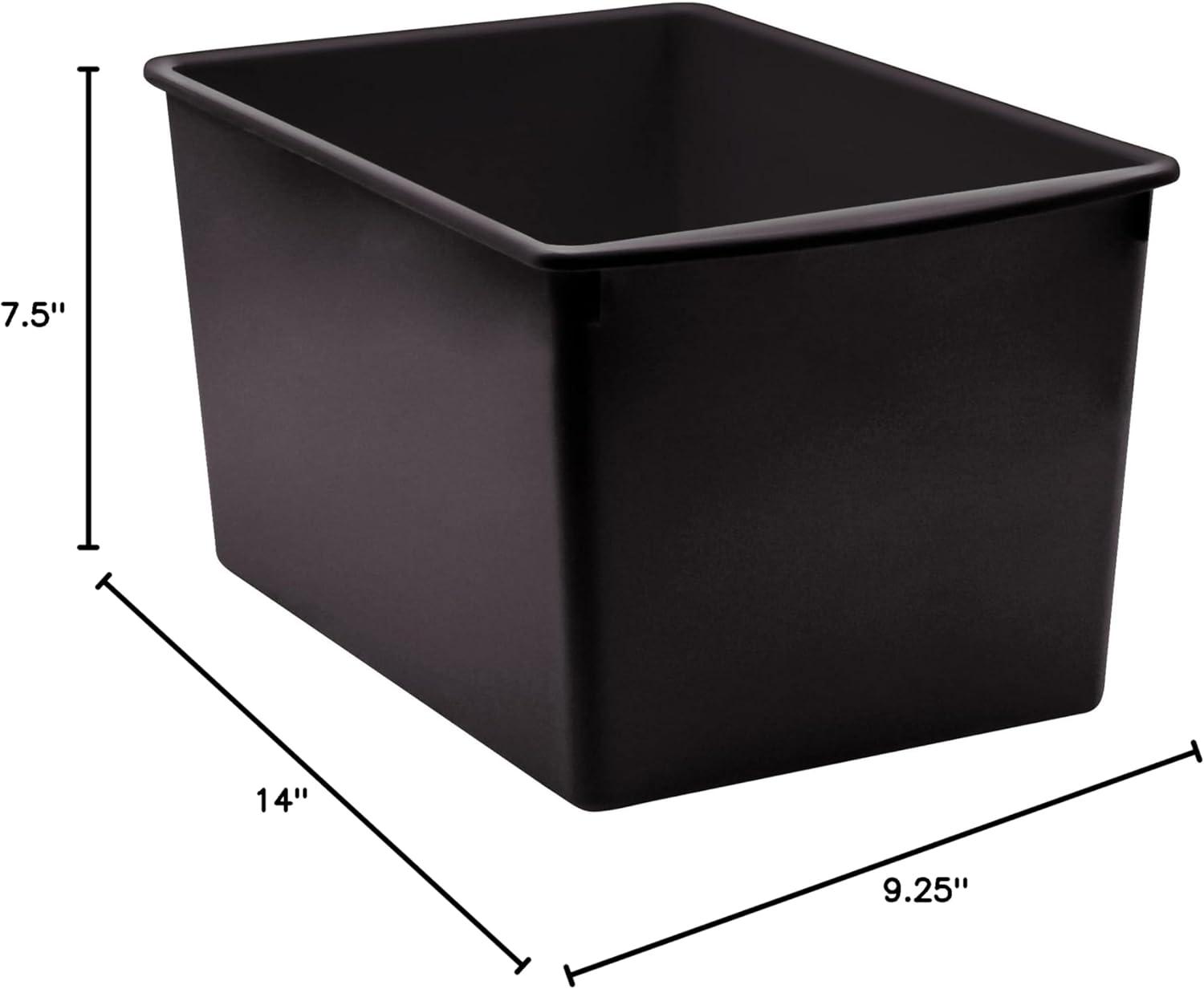 Black Plastic Stackable Multi-Purpose Storage Bin for Kids