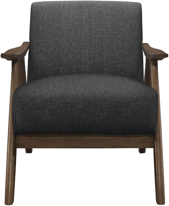 Lexicon Damala Mid-Century Fabric Upholstered Accent Chair in Dark Gray