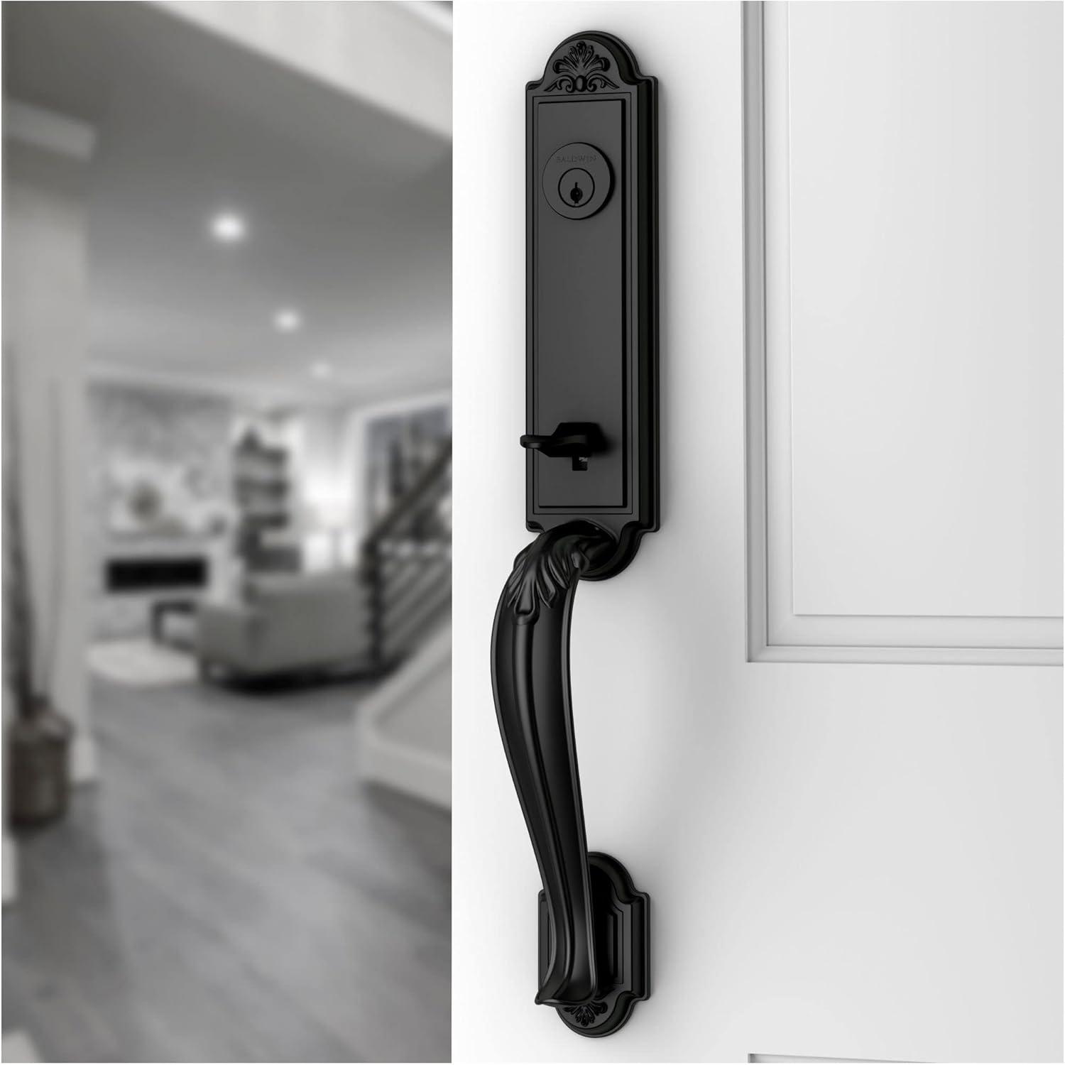 Baldwin Ee.Elixcur.R.Ebe Elizabeth One Piece Single Cylinder Keyed Entry Handleset - Brass