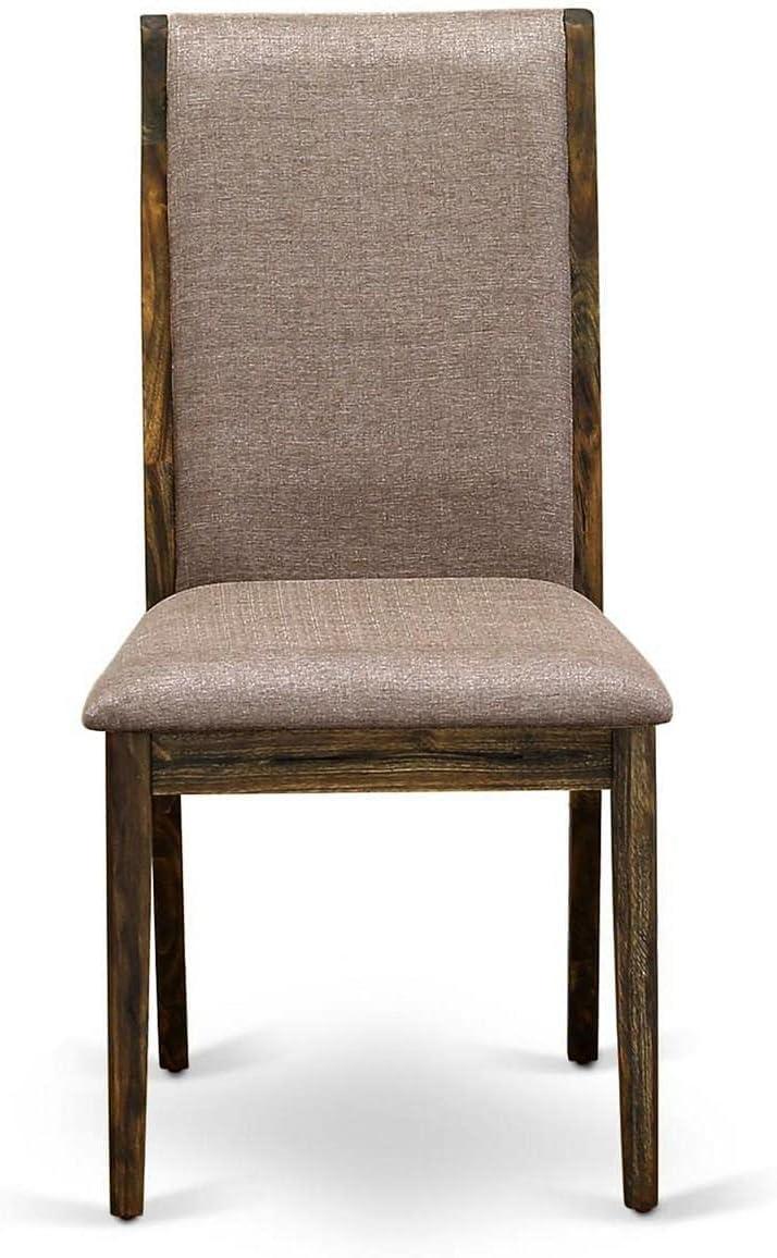 East West Furniture Lancy 39" Fabric Dining Chairs in Jacobean/Brown (Set of 2)