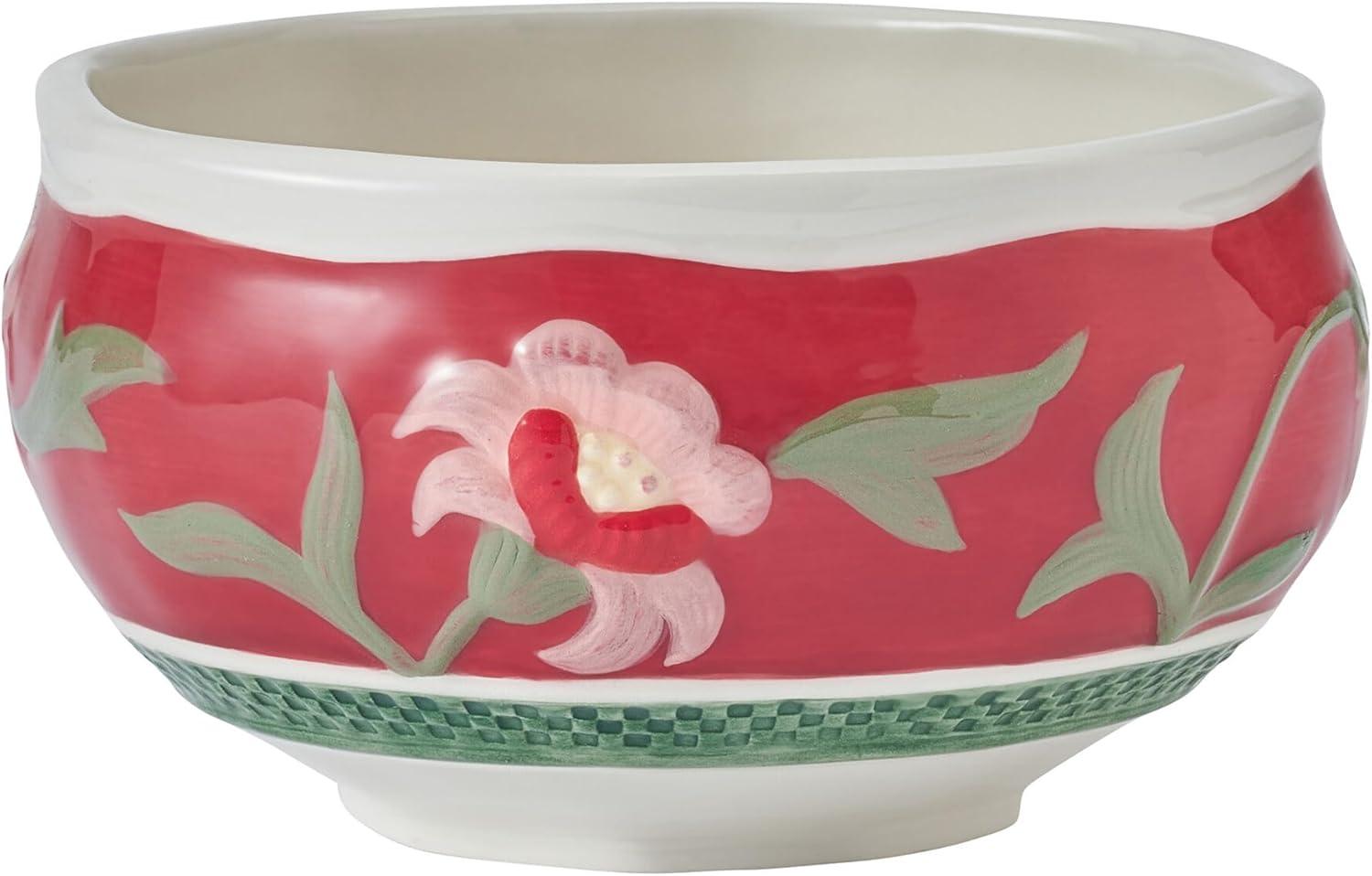 Red and Green Floral Ceramic 16-Piece Dinnerware Set