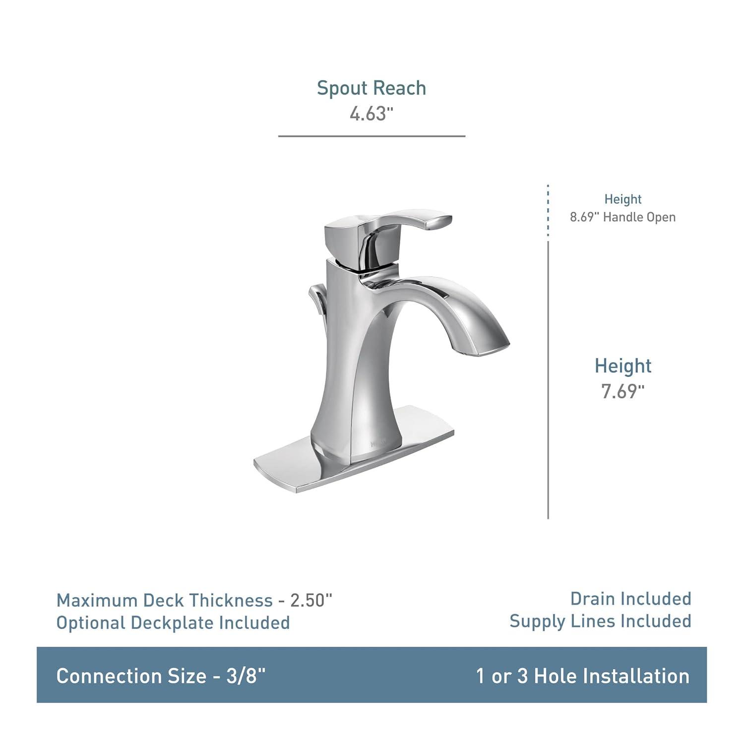 Voss Single Hole Bathroom Faucet with Drain Assembly
