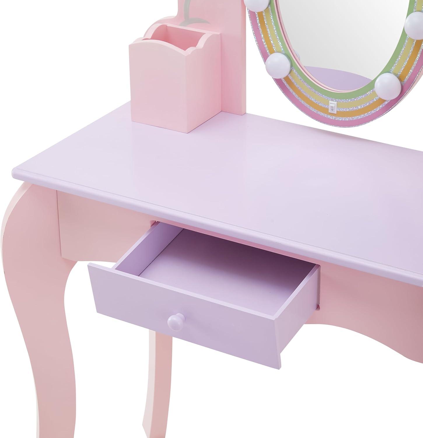 Teamson Kids Little Princess Rapunzel Vanity With LED Mirror