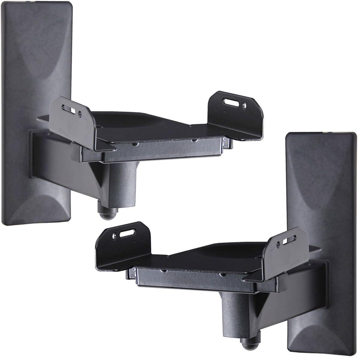 VideoSecu One Pair of Side Clamping Bookshelf Speaker Mounting Bracket with Swivel and Tilt for Large Surrounding Sound Speakers MS56B 3LH