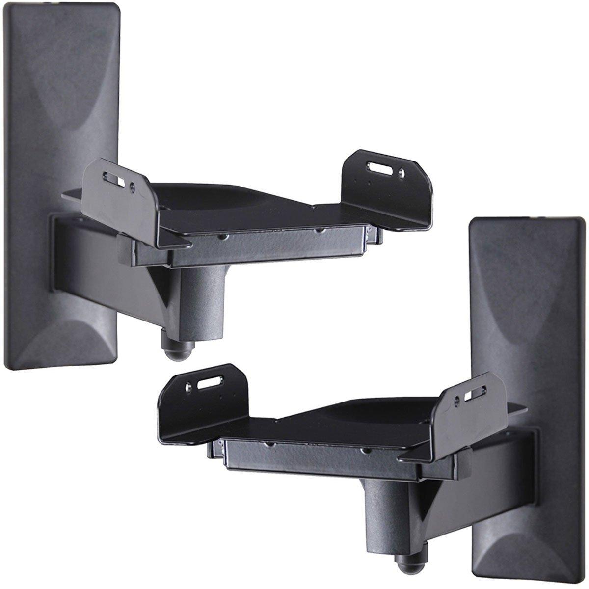 VideoSecu One Pair of Side Clamping Bookshelf Speaker Mounting Bracket with Swivel and Tilt for Large Surrounding Sound Speakers MS56B 3LH