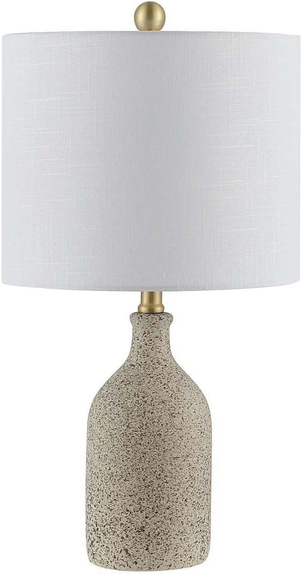 Gunnar Beige Ceramic Table Lamp with White Drum Shade