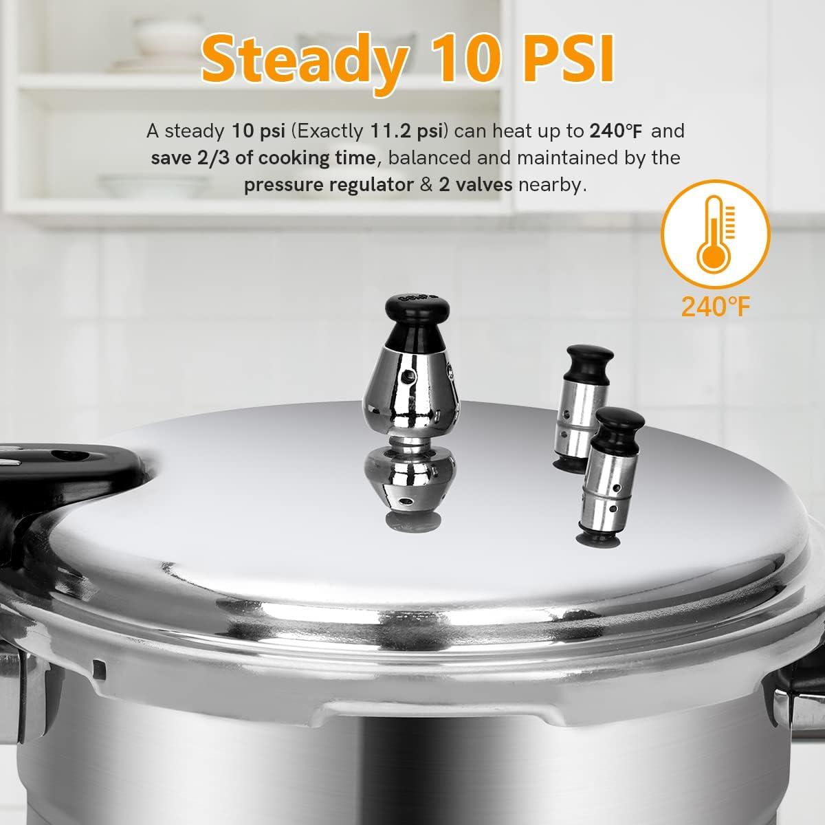 5.3 Quart Polished Stainless Steel Induction Ready Pressure Cooker