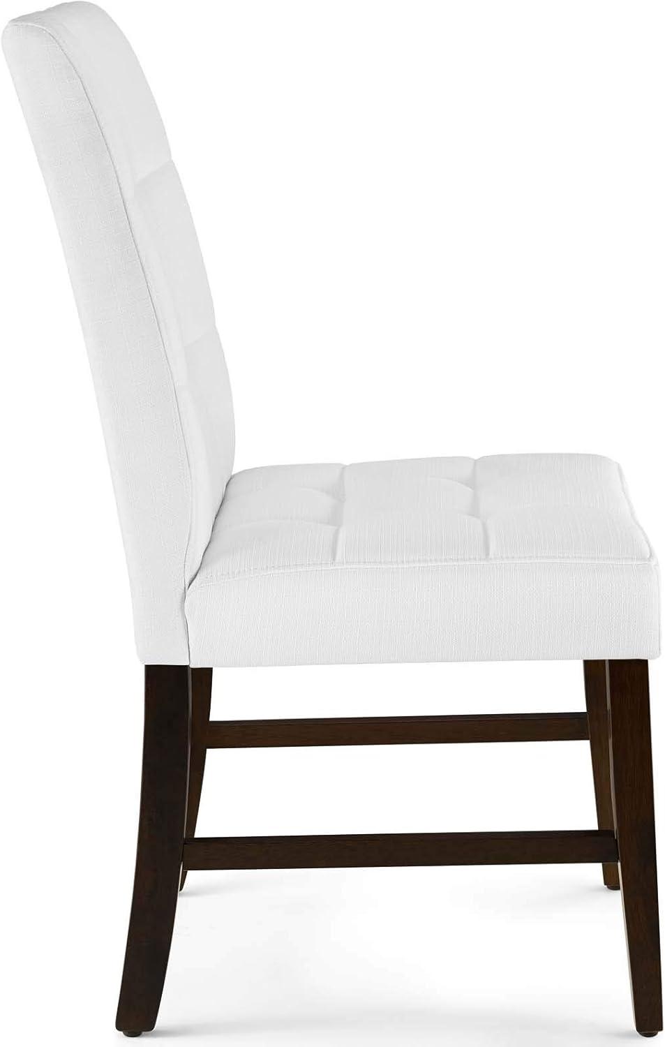 Modway Promulgate Biscuit Tufted Upholstered Fabric Dining Chair Set of 2 in White