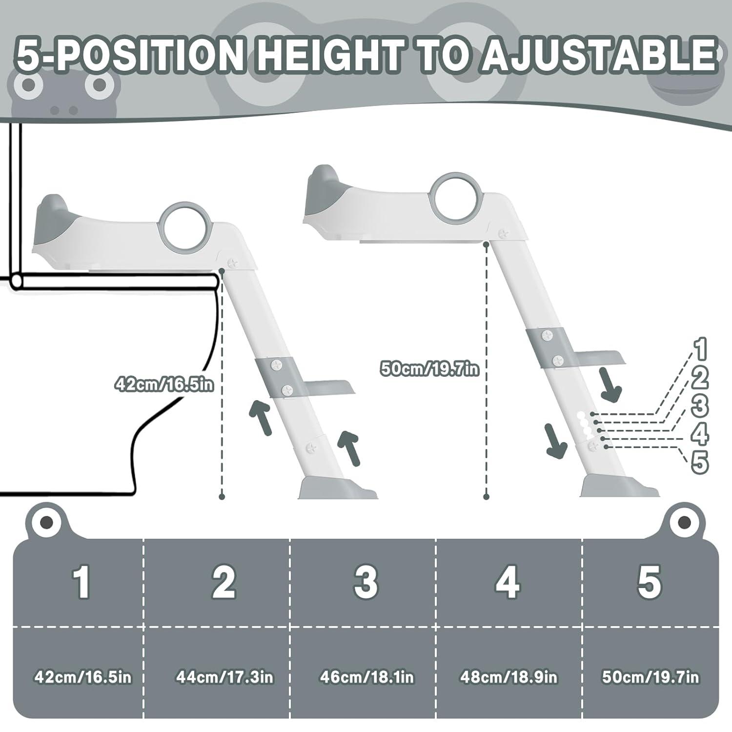 Wrought Studio™ Potty Training Seat, with Step Stool Ladder for Toddlers, Anti-Slip Safe Pads Adjustable Height Legs