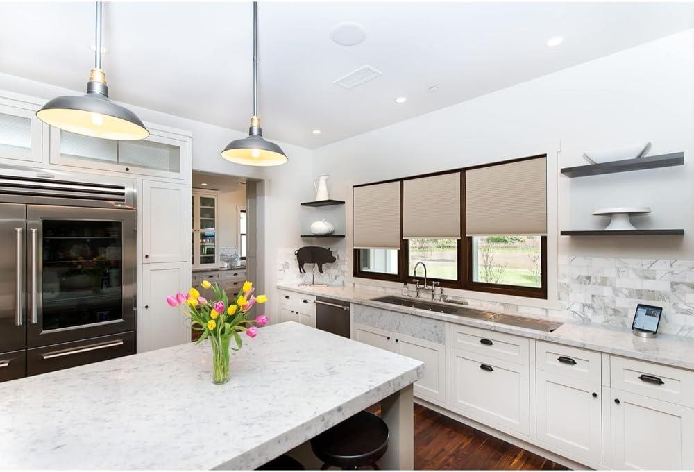 Redi Shade No Tools Easy Lift Trim-at-Home Cordless Cellular Blackout Fabric Shade Natural, 60 in x 64 in, (Fits windows 43 in - 60 in)