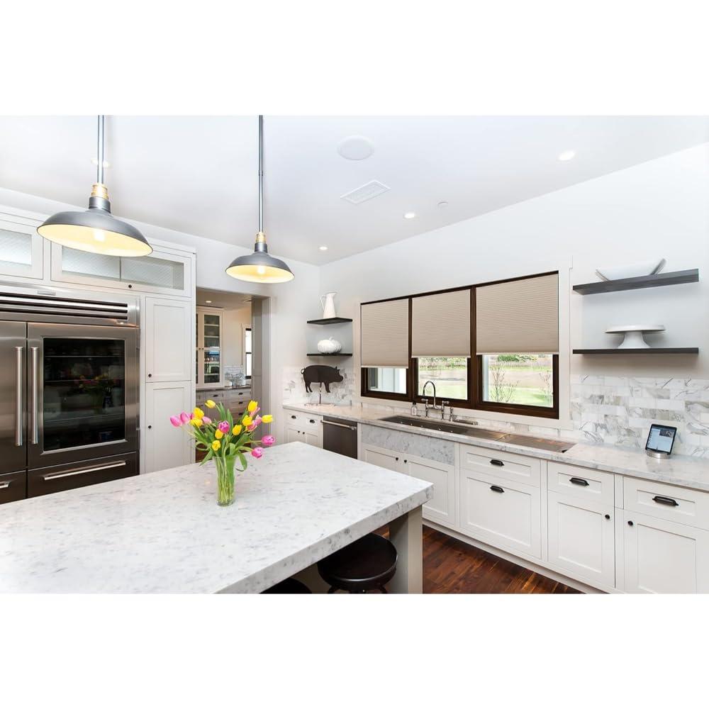 Redi Shade No Tools Easy Lift Trim-at-Home Cordless Cellular Blackout Fabric Shade Natural, 60 in x 64 in, (Fits windows 43 in - 60 in)