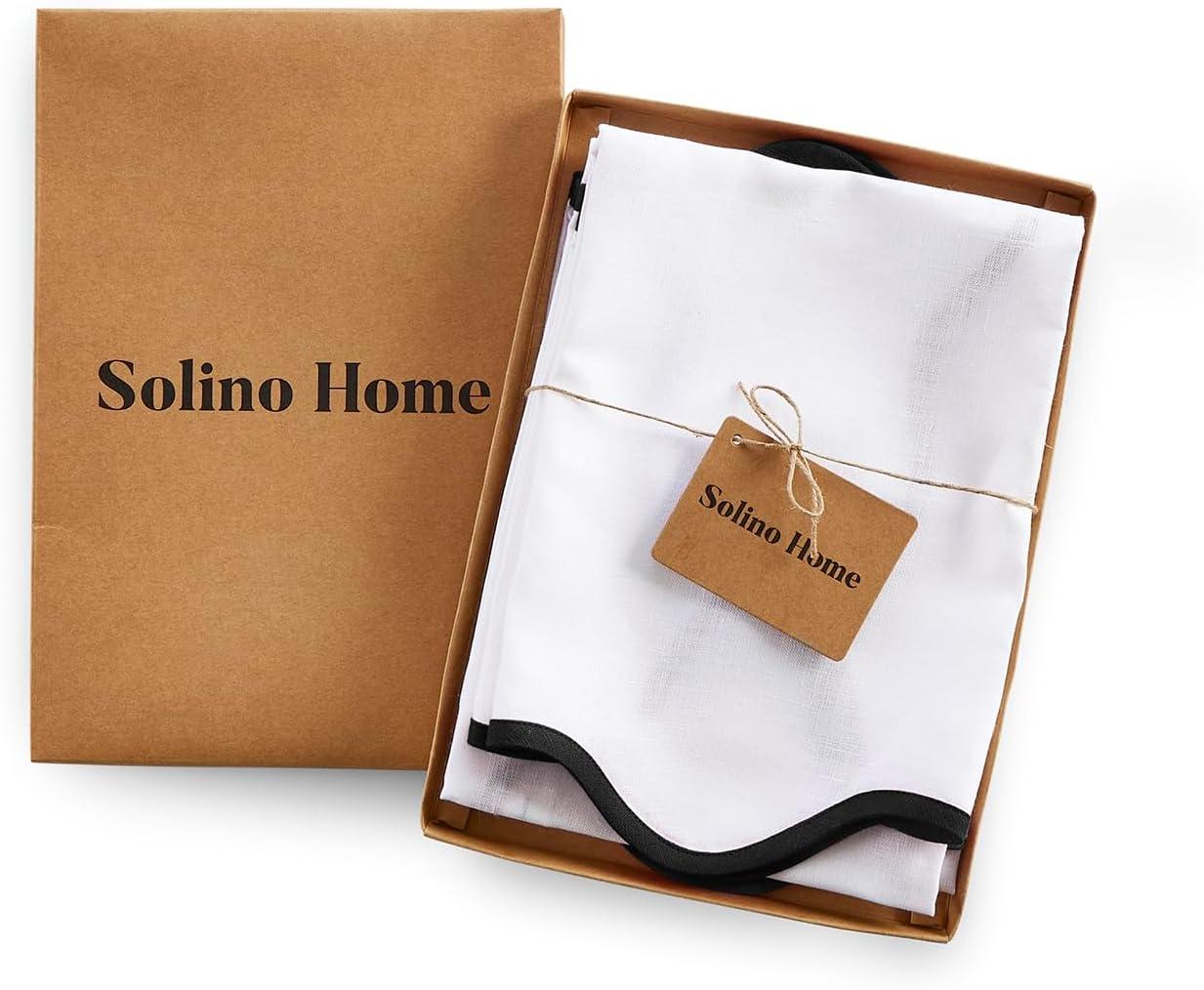 Solino Home Narrow Stripe - 100% Pure Linen Dinner Napkins (Set of 4)