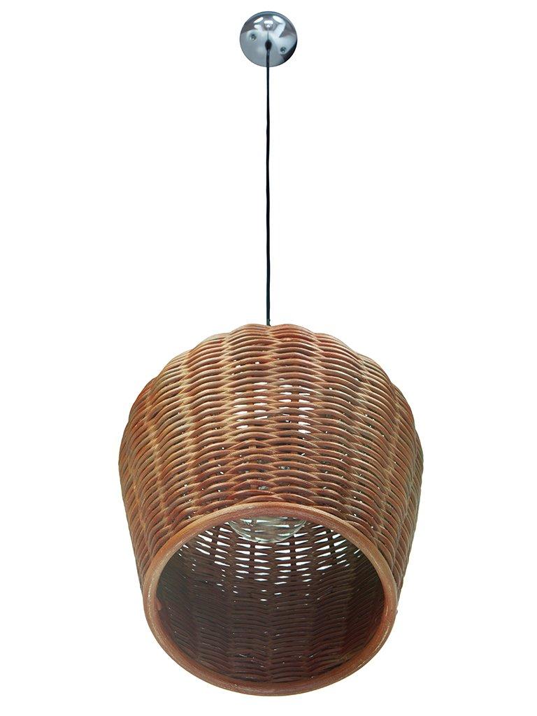 KOUBOO 1050070 Wicker Pod Pendant Lamp, Espresso