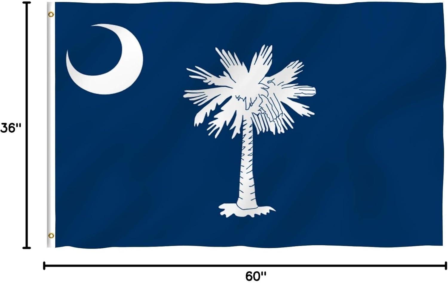 Anley 3x5 Foot South Carolina State Polyester Flag - South Carolina NC Flags