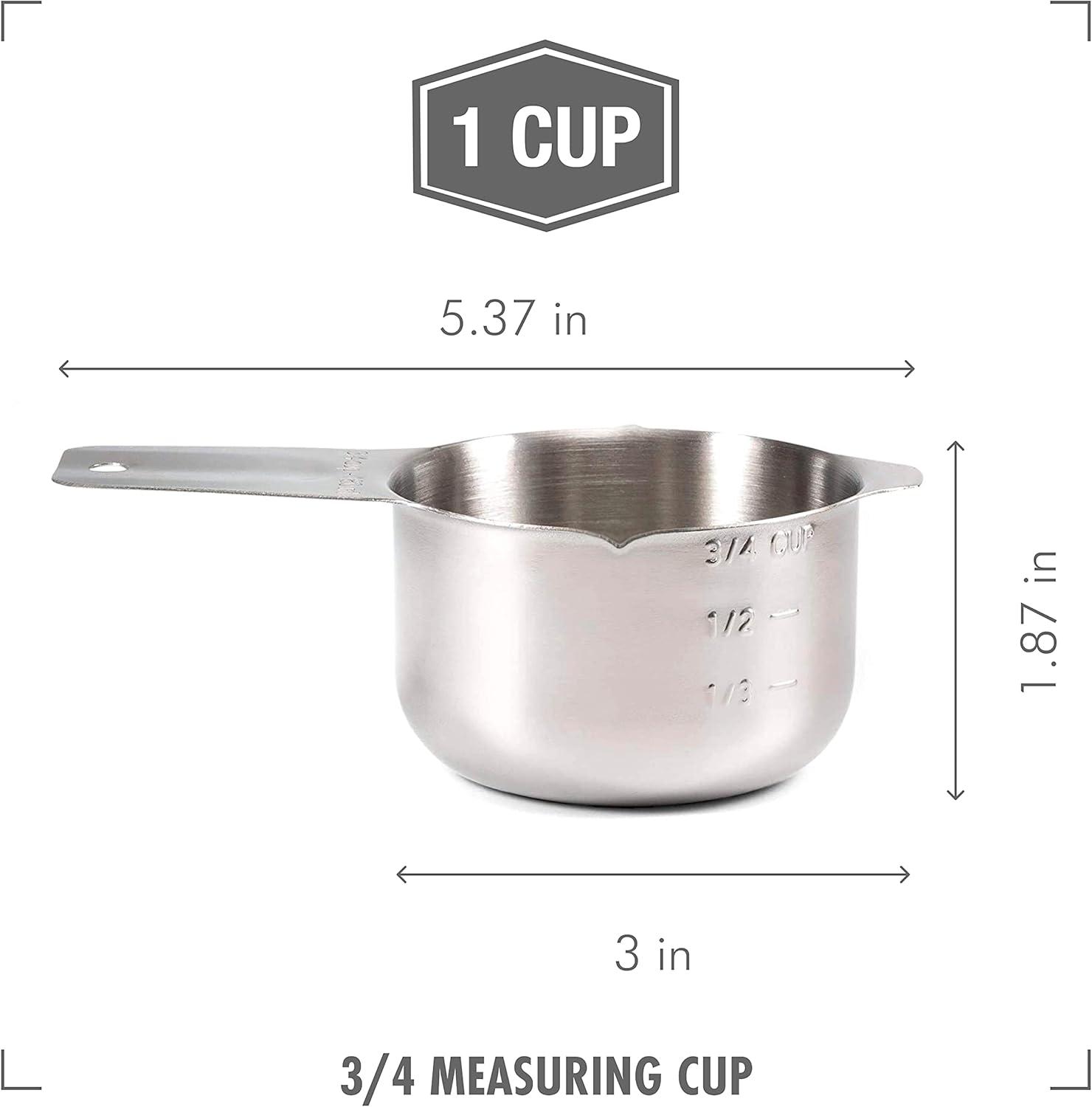 3/4 Cup Stainless Steel Measuring Cup with Engraved Markings