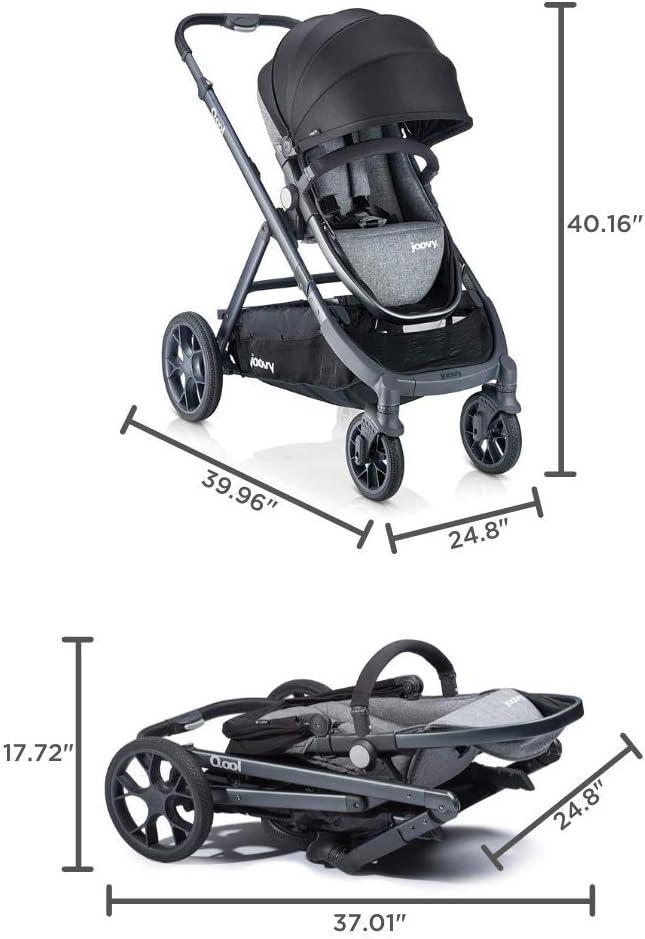 Joovy Qool Convertible Modular Single Double Triple Stroller - Gray