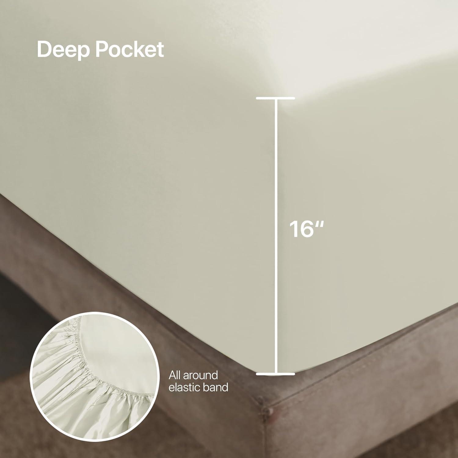 White Bamboo Deep Pocket King Sheet Set