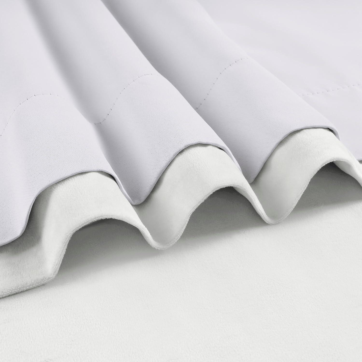 Exclusive Fabrics  Signature Extra Wide Blackout Velvet Curtain (1 Panel) Primary White 100 x 96 96 Inches