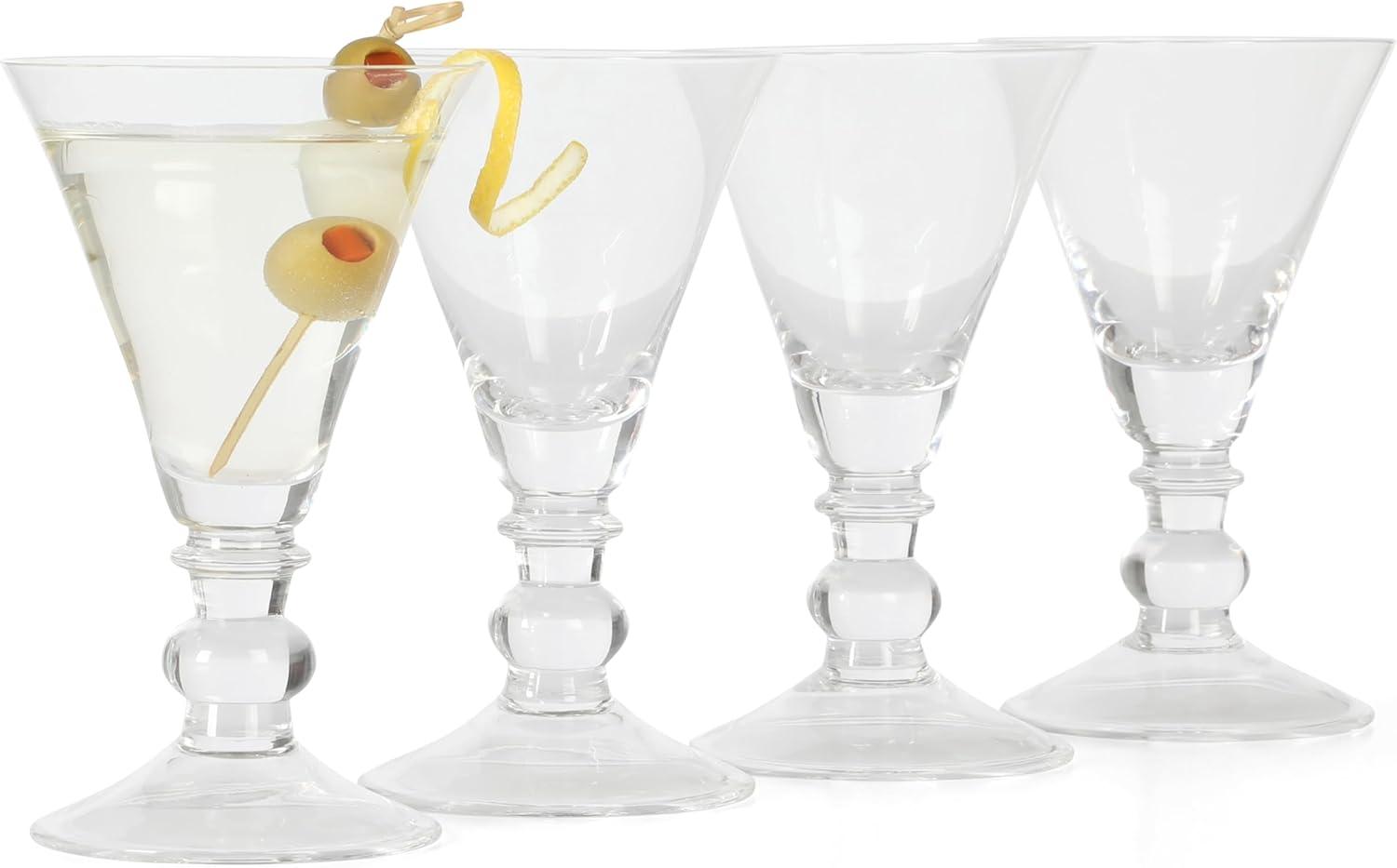 Crispa 10 Oz Clear Handmade Martini Glass Set of 4