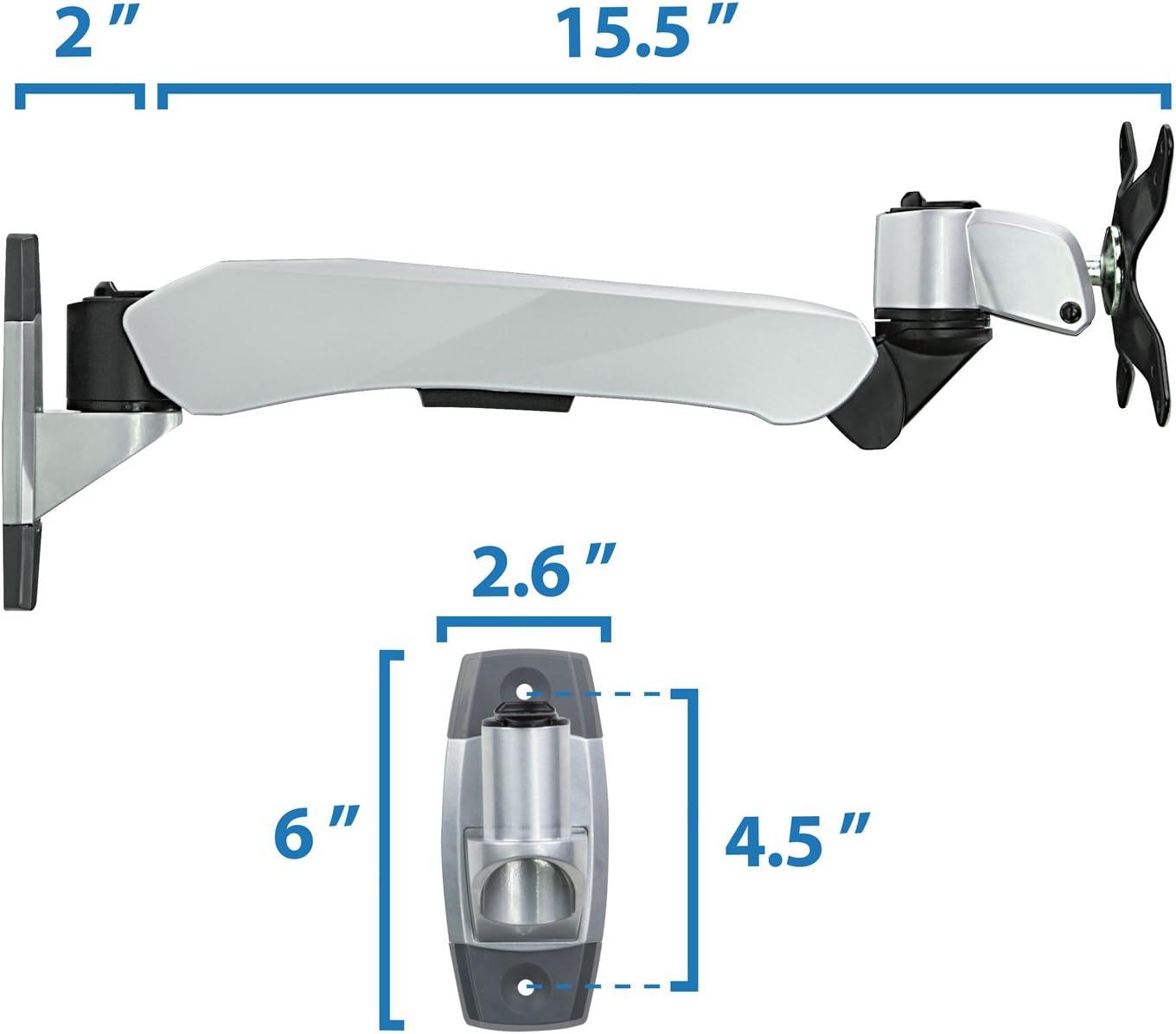 Mount-It! Full Motion Adjustable Single Monitor Wall Mount | Tilt, Rotate, Swivel Arm Wall Mount Stand | Fits Up to 32 in. Screens