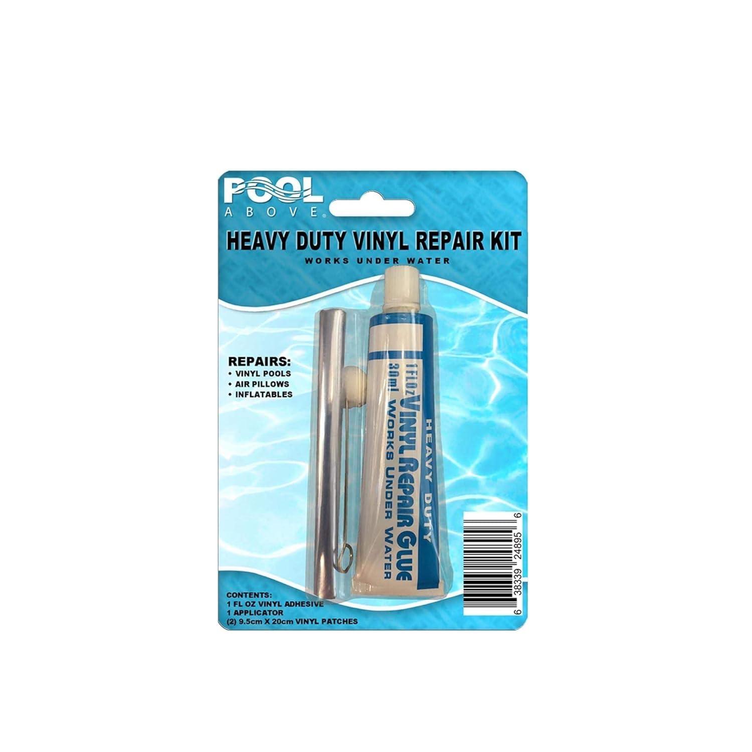 Pool Above Repair Kit for Easy Set, Fast Set, Frame Set Pool Liner | Vinyl Patches and Glue