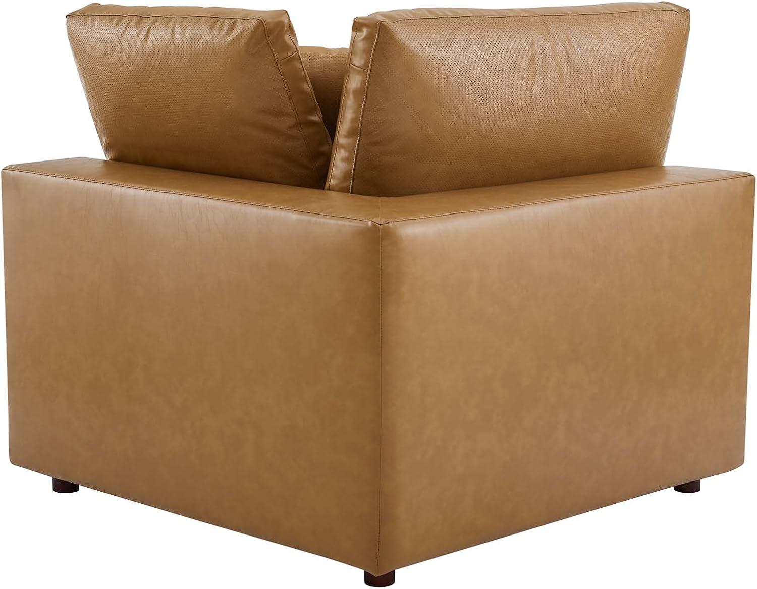 Modway Commix Down Filled Overstuffed Vegan Leather 4-Seater Sofa