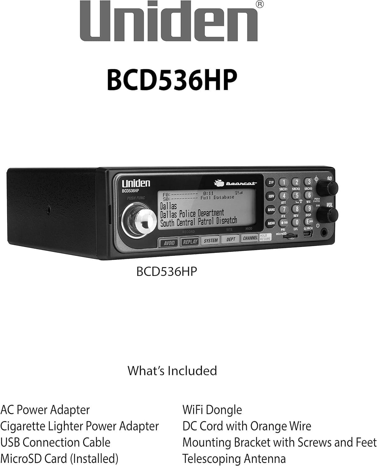 Uniden BCD536HP HomePatrol Series Digital Mobile Scanner with WiFi