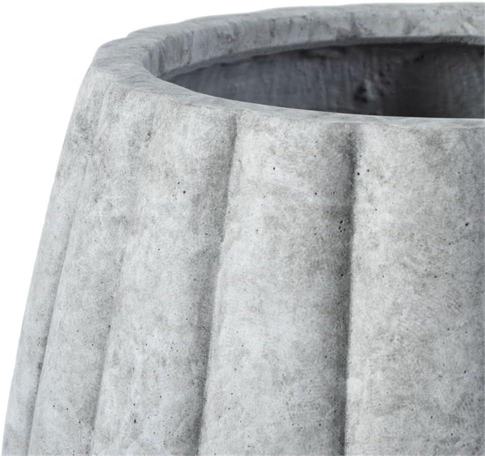 SAFAVIEH Kaston Concrete Modern Solid Round Patio Planter, Light Grey