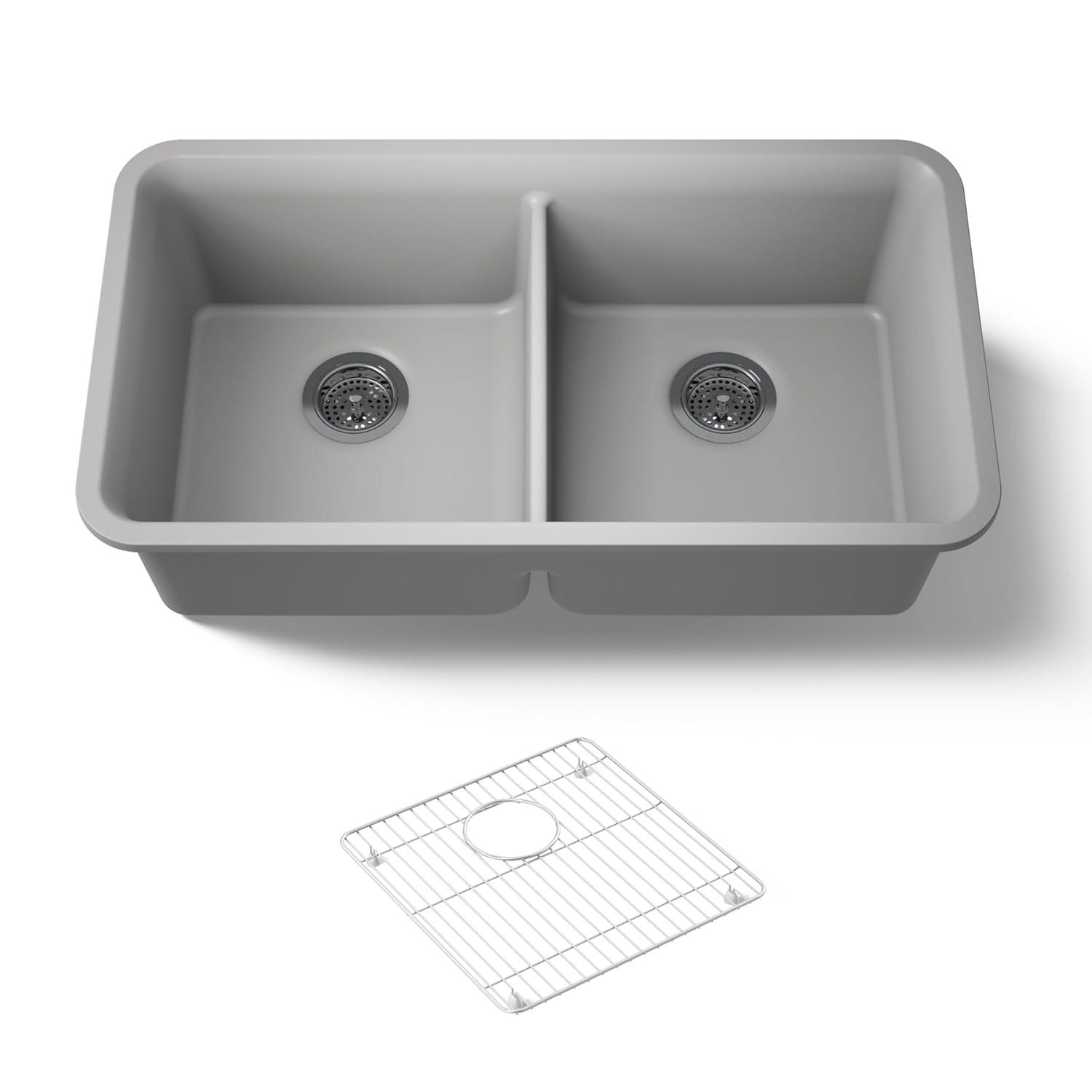 Cairn® 34" L x 18" W Under-Mount Double-Equal Kitchen Sink