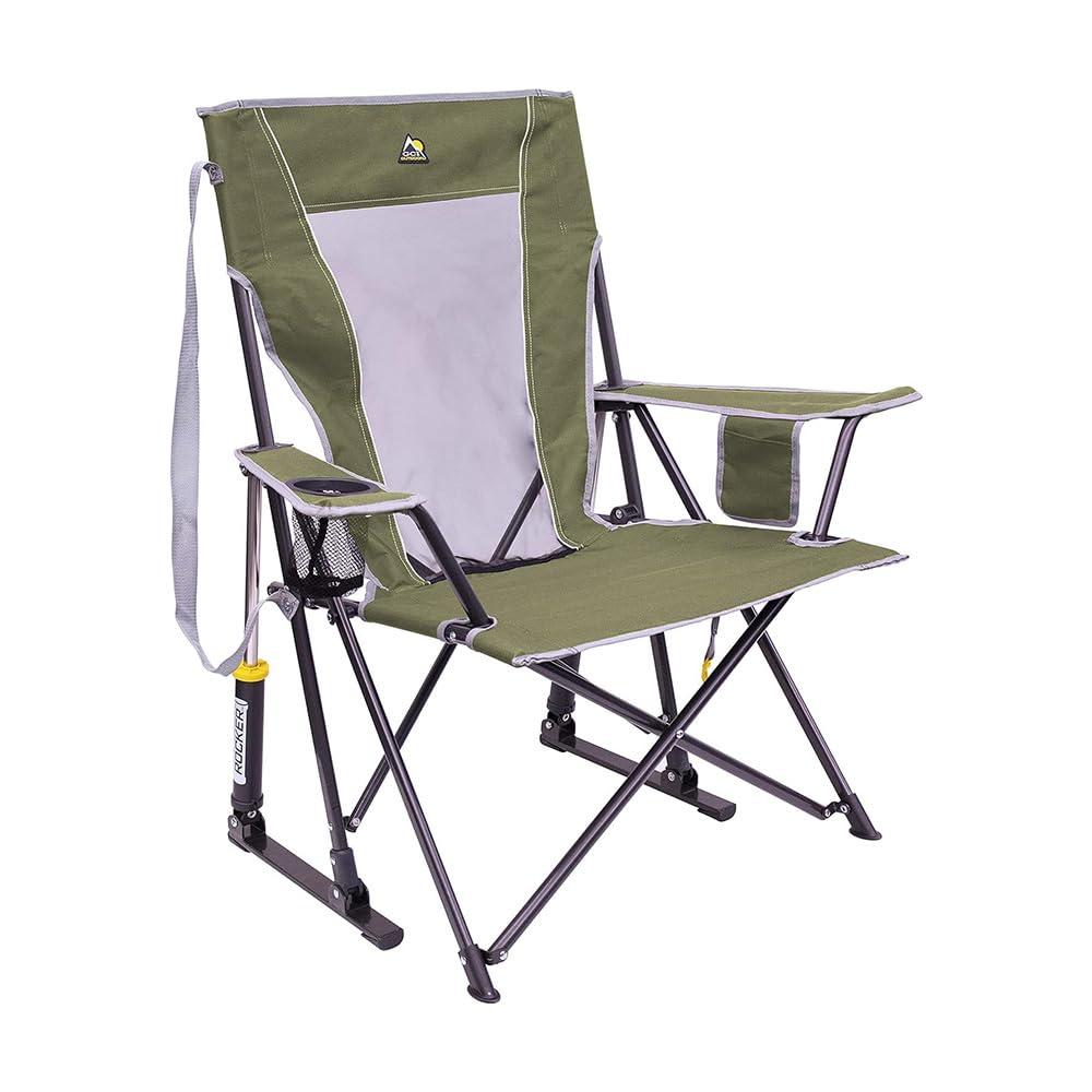 GCI Outdoor Comfort Pro Rocker Camping Chair with Mesh Backrest, Loden Green