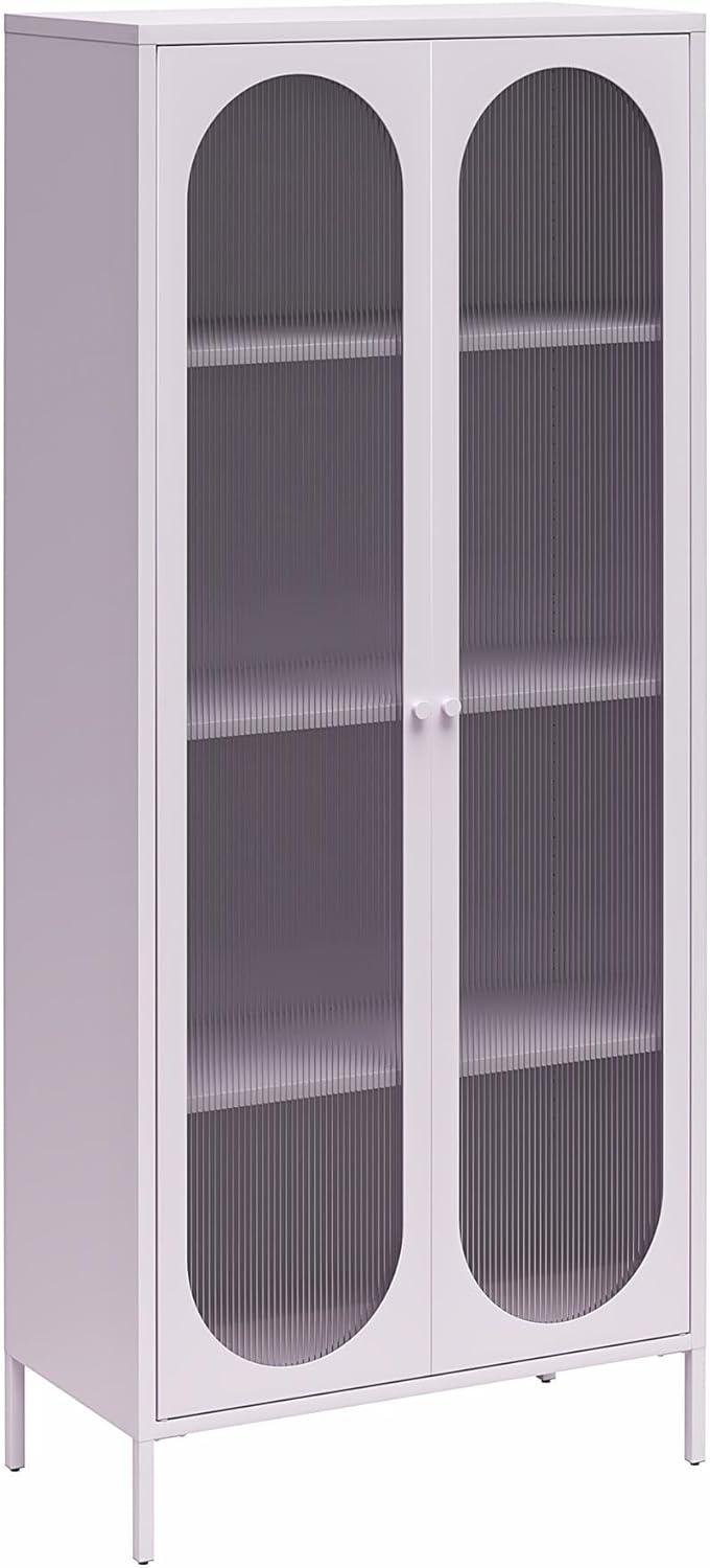 Luna 72.88'' Tall Accent Cabinet with Fluted Glass