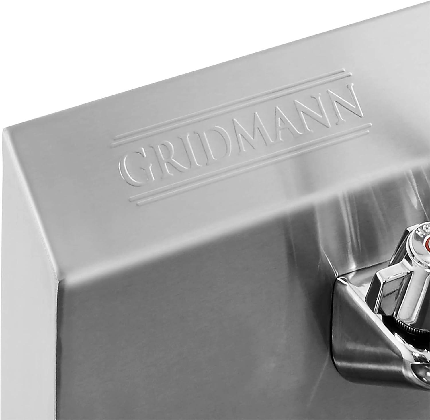 GRIDMANN Commercial NSF Stainless Steel Hand Washing Sink w/ Faucet, Wall Mount