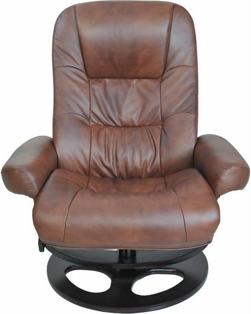 Barcalounger 15-8021 Jacque Swivel Pedestal Recliner w/Ottoman, Whiskey