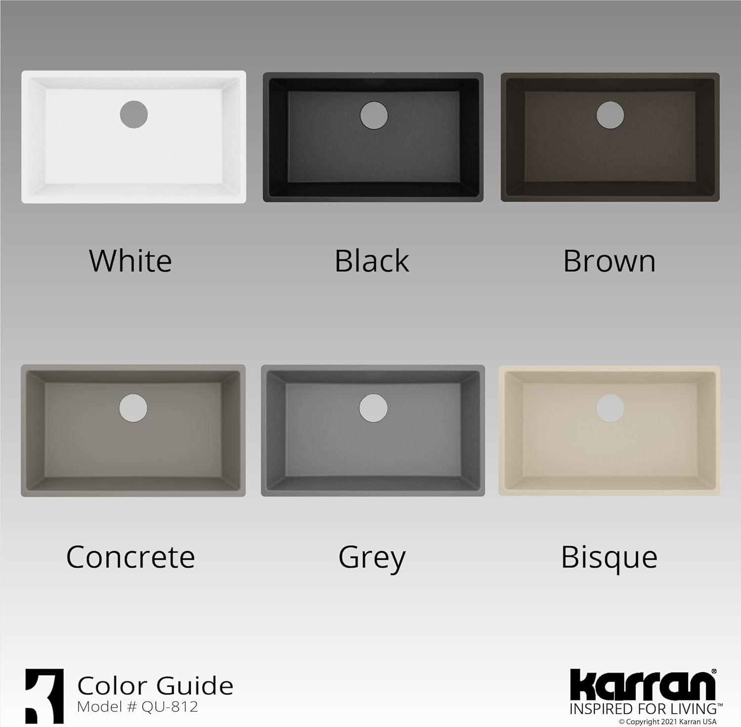 Karran Quartz 32-1/4'' X 19-1/4'' Large Single Bowl Undermount Kitchen Sink