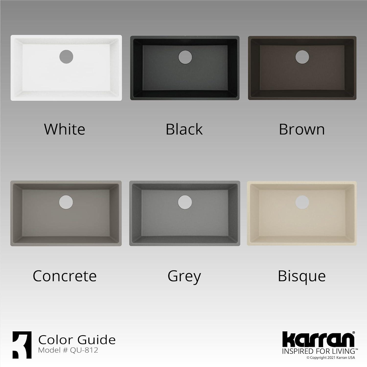 Karran Quartz 32-1/4'' X 19-1/4'' Large Single Bowl Undermount Kitchen Sink