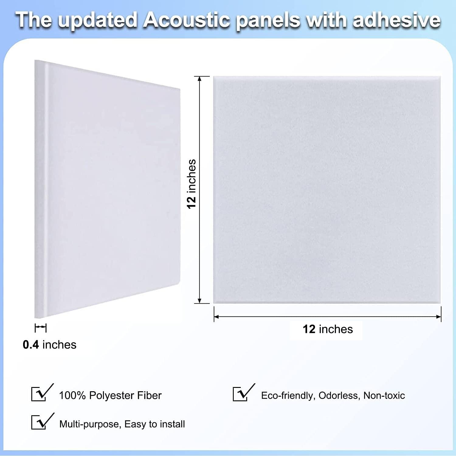 18 Pack White Acoustic Panels 12"X12"X 0.4"Soundproof Wall Panels Wall Decoration Sound Absorbing Panel High-Density Sound Deadening Panels Acoustic Treatment Panel For Home Studio