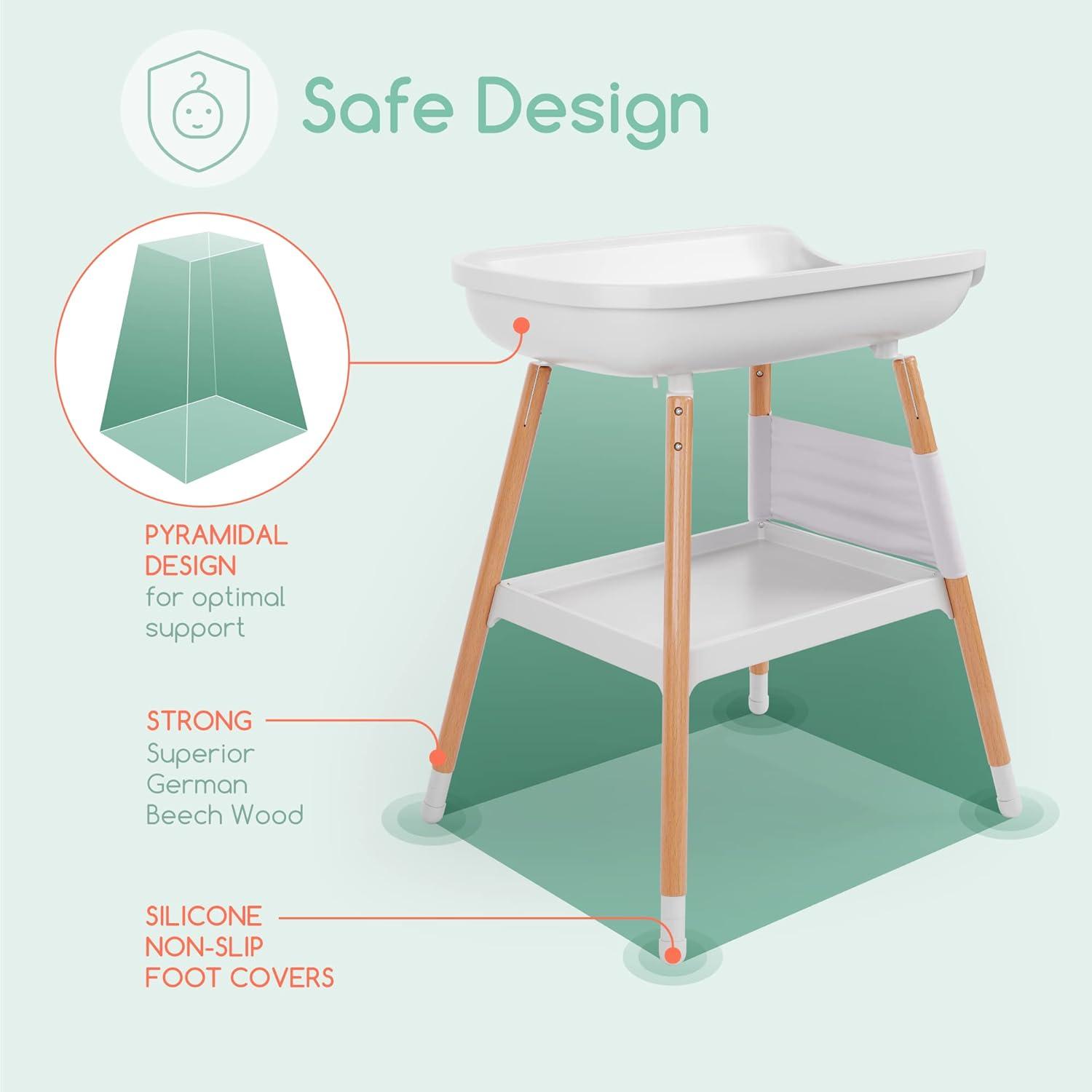 Children of Design Deluxe Diaper Changing Table with Pad & Storage Shelf