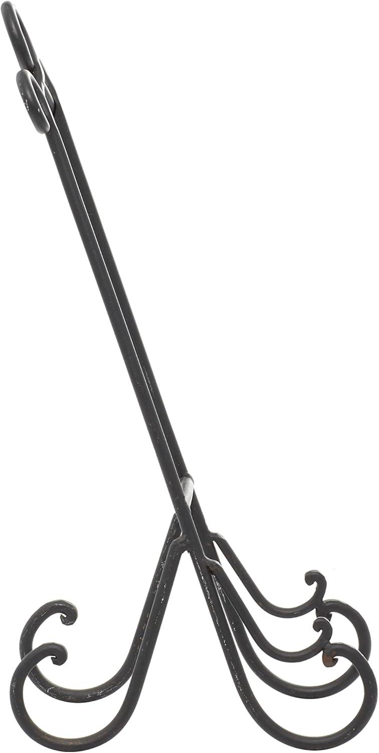 DecMode 6" x 18" Black Metal Scroll Easel, 1-Piece