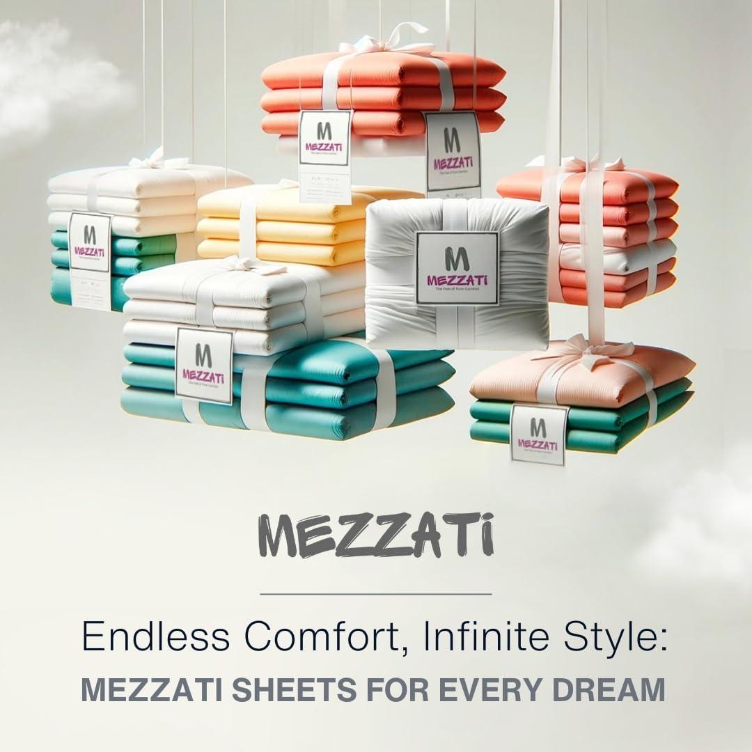 Mezzati Brushed Microfiber Flat Sheet - Ultra Soft and Lightweight for Ultimate Sleep Comfort, Wrinkle Free and Color Fade Resistant (Brown, King)